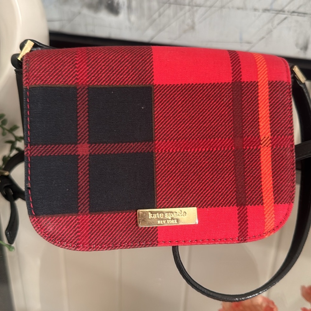 KATE SPADE Newbury Lane Carsen Crossbody Bag Red Buffalo Plaid & Black Holiday - Picture 5 of 5